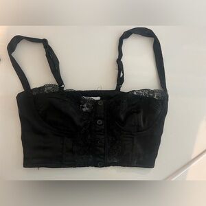 Princess Polly Black Lace Crop top